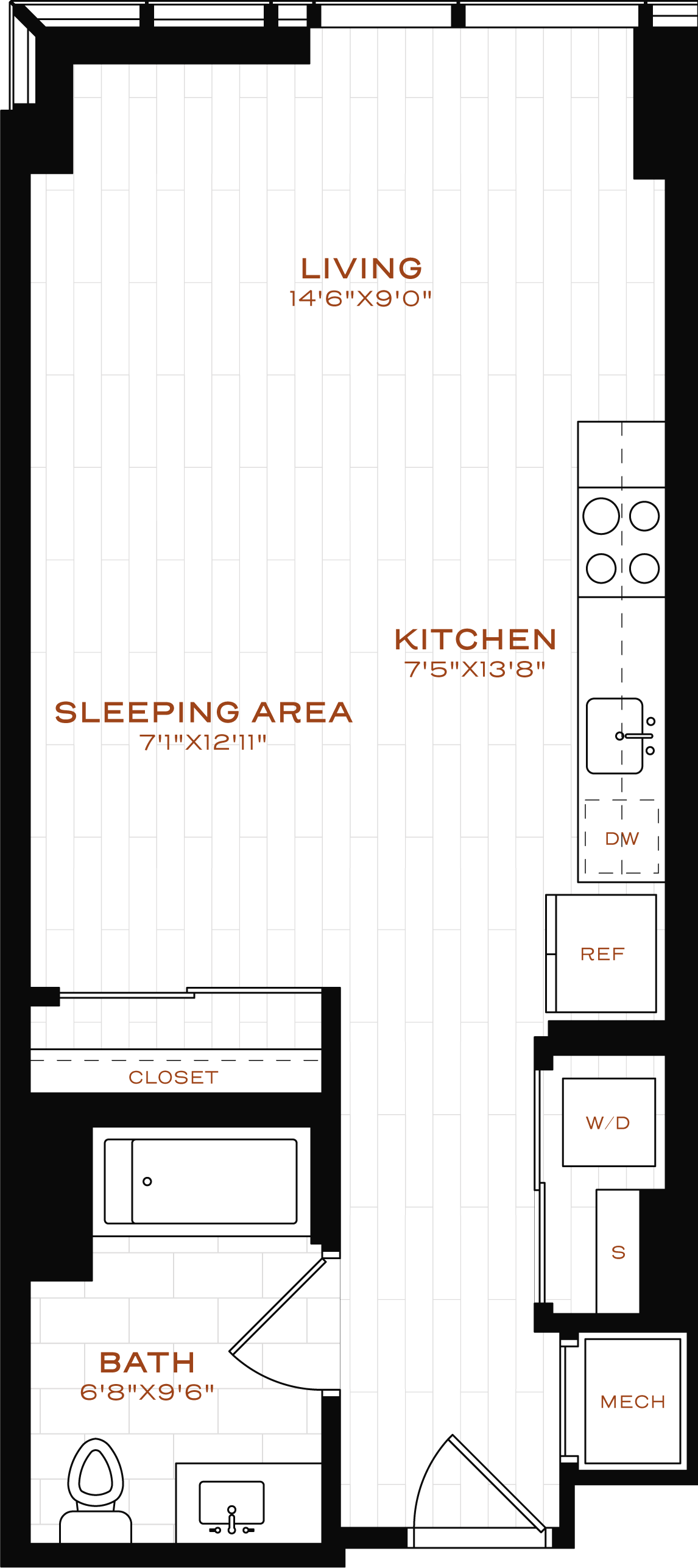 Rendering of the Studio-LT-05 Floor Plan